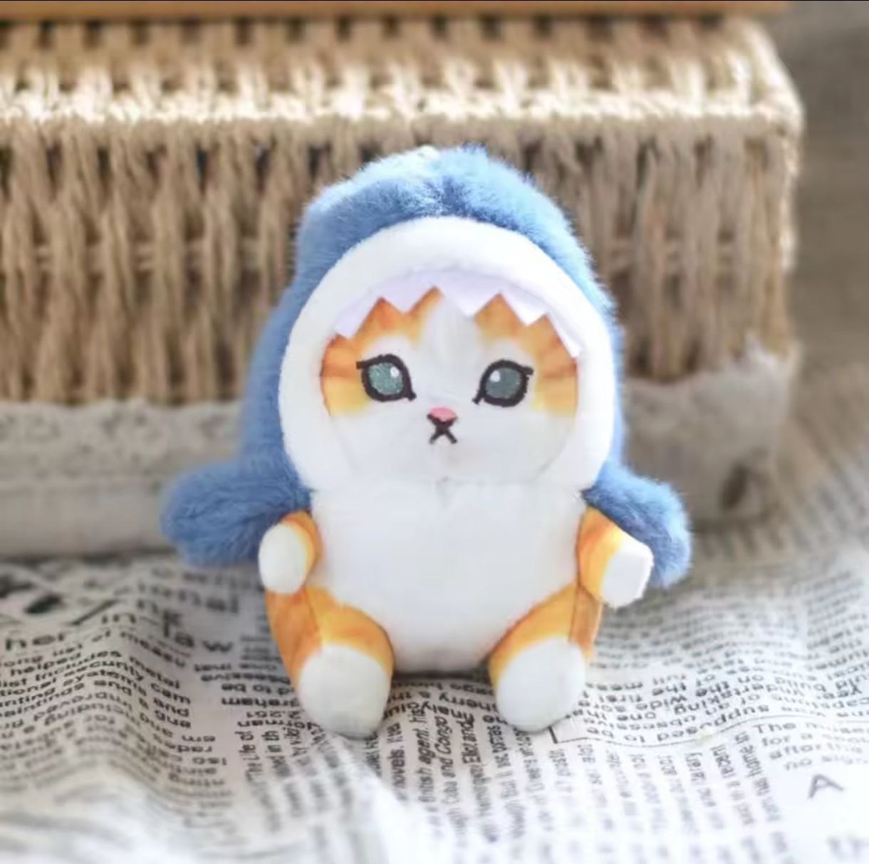 Soft Toy Keychain - Cat Shark, Light Blue
