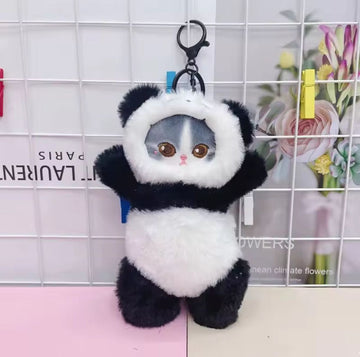 Soft Plush Keychain - Panda Cat