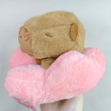 Soft Capybara Plush on a Lotus Flower