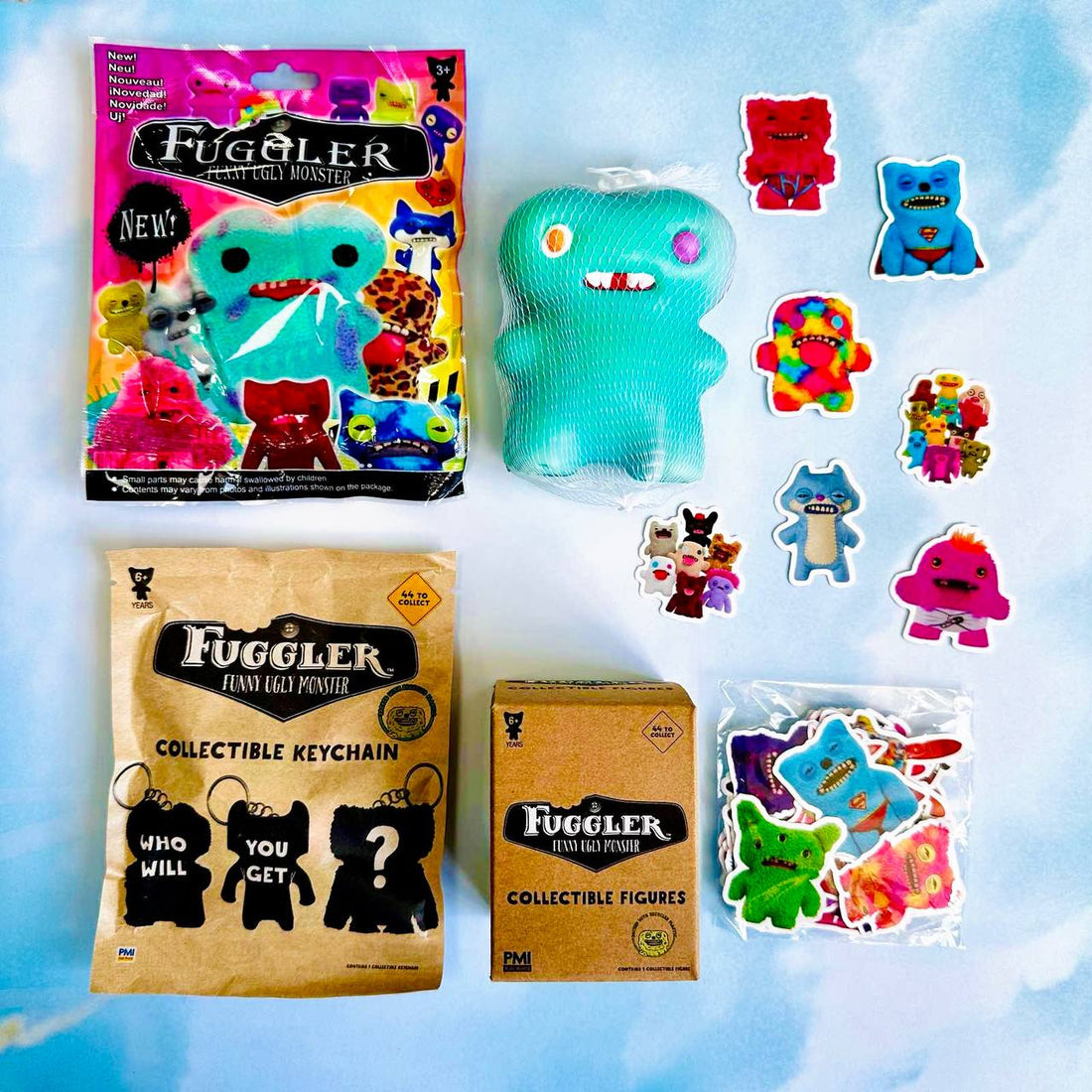 Fugglers Gift Set (keychain, figures, stickers, squish)