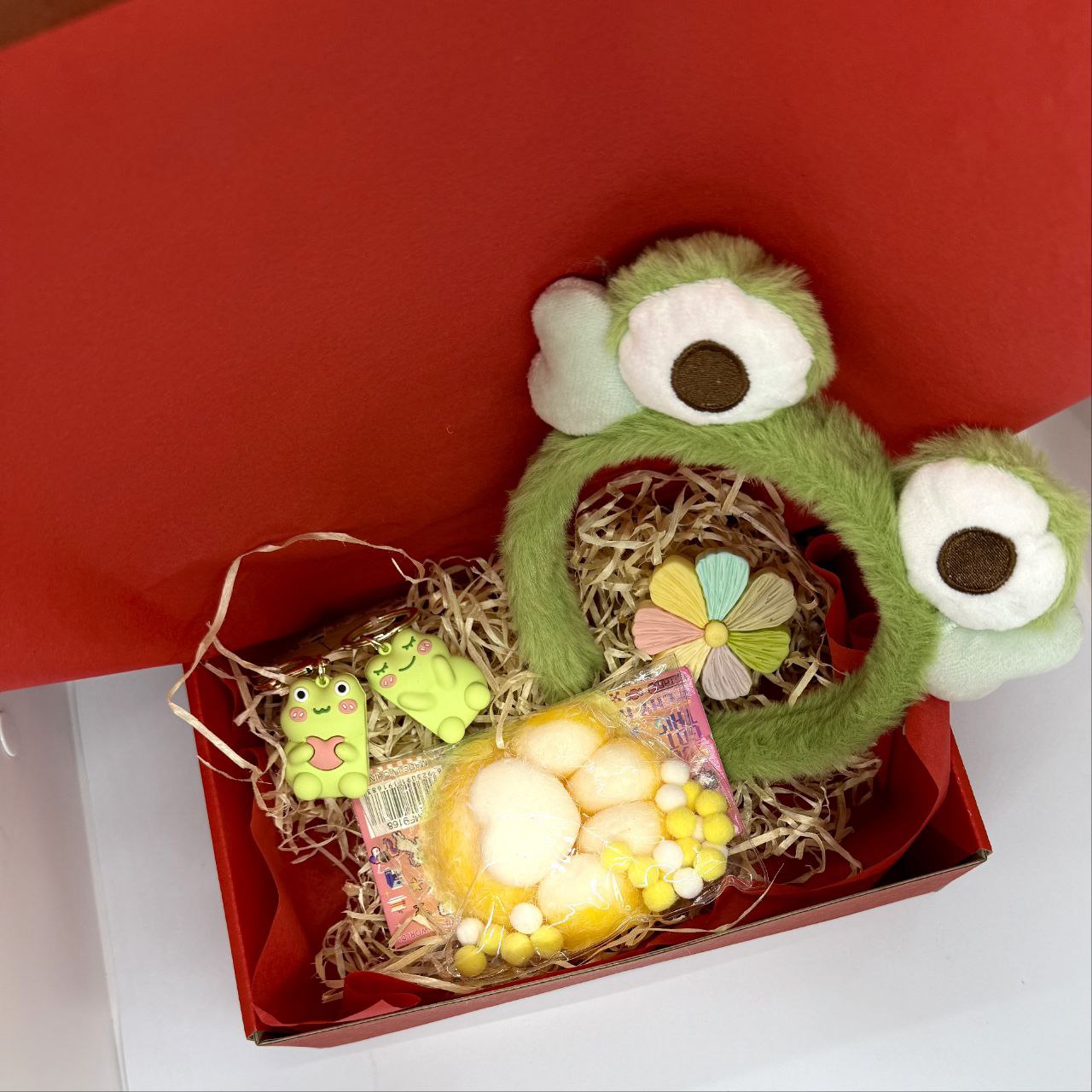 Gift Set "Little Frogs" (headband, matching keychain, PopSocket, paw-shaped tab)