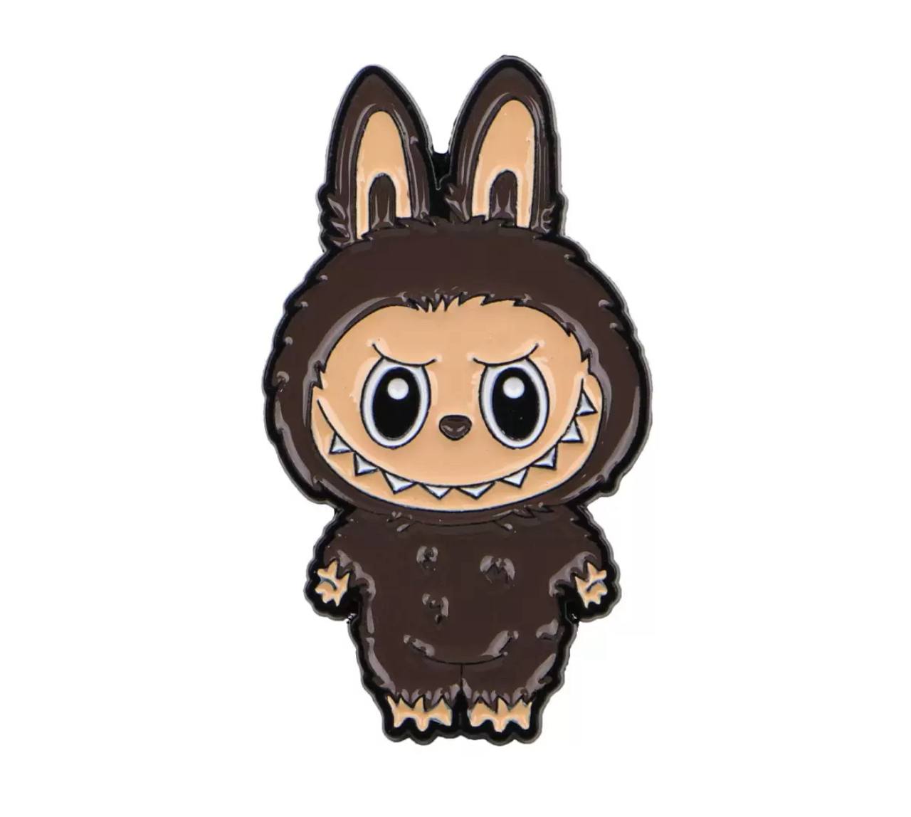 Brown Metal Badge of Labubu