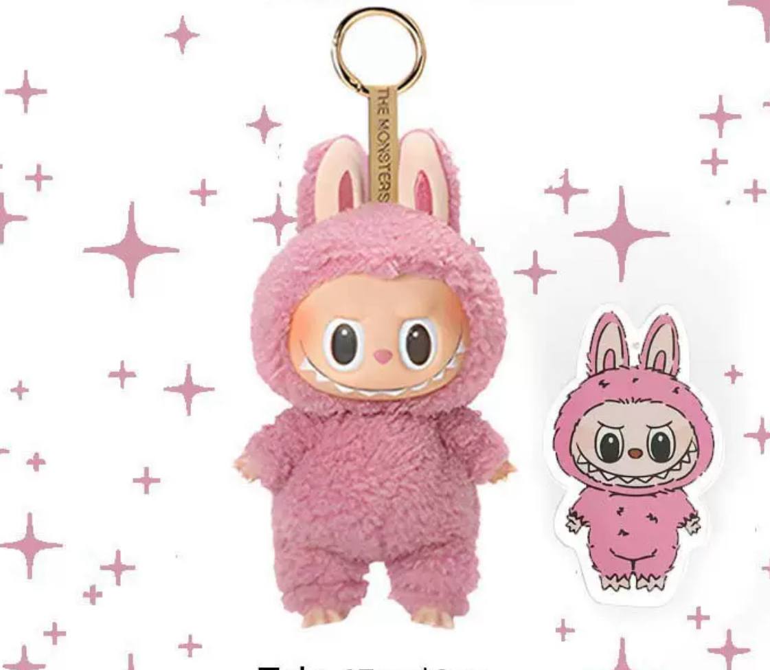 Labubu Pink Keychain Figurine