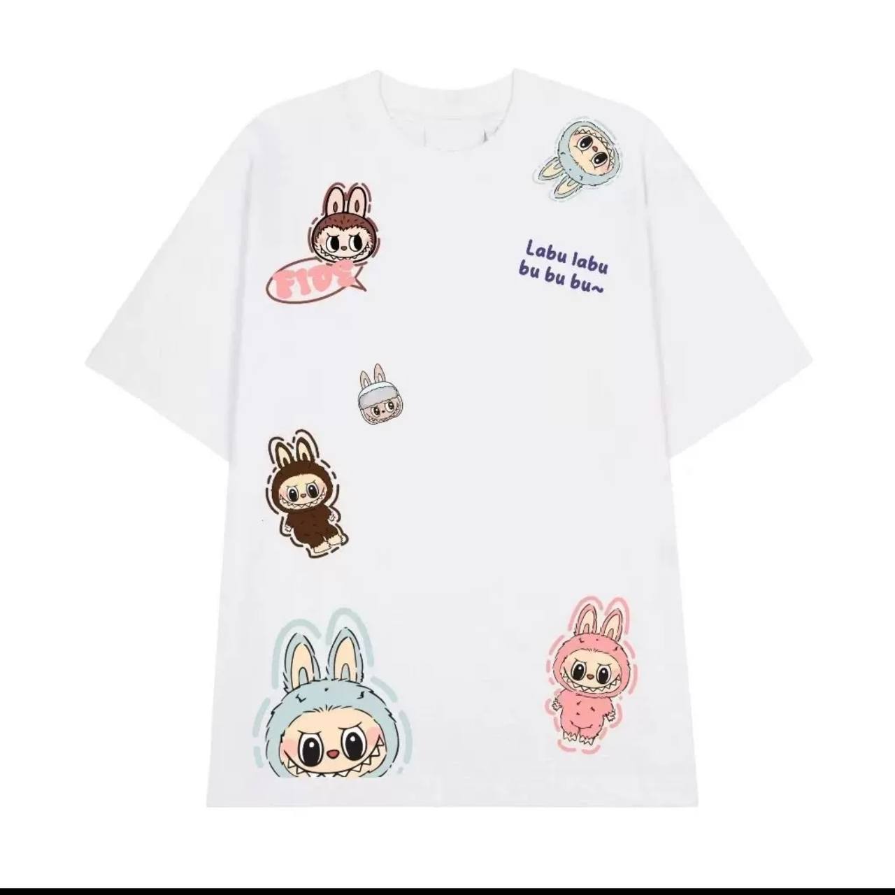 Oversized White Labubu T-Shirt
