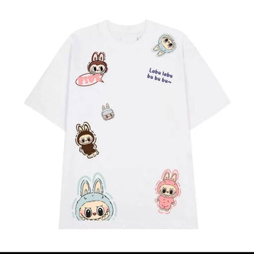 Oversized White Labubu T-Shirt