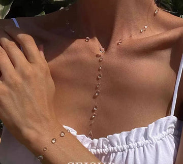 Set of jewelry with a pendant and bracelet "Droplet"