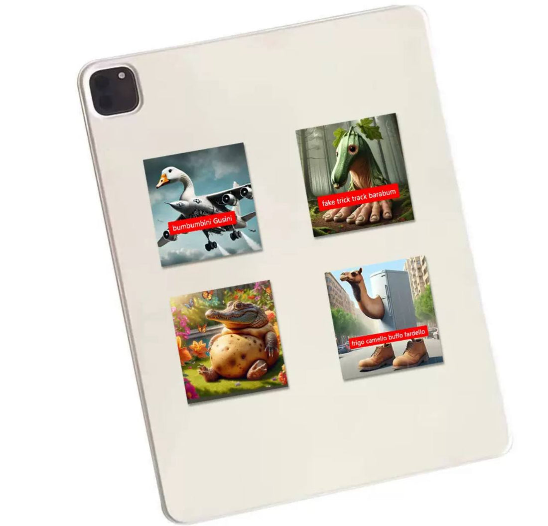 Italian Animals Brainrot TikTok Meme Sticker Set