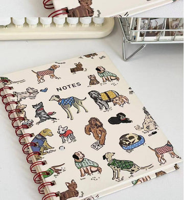 Notebook with puppies