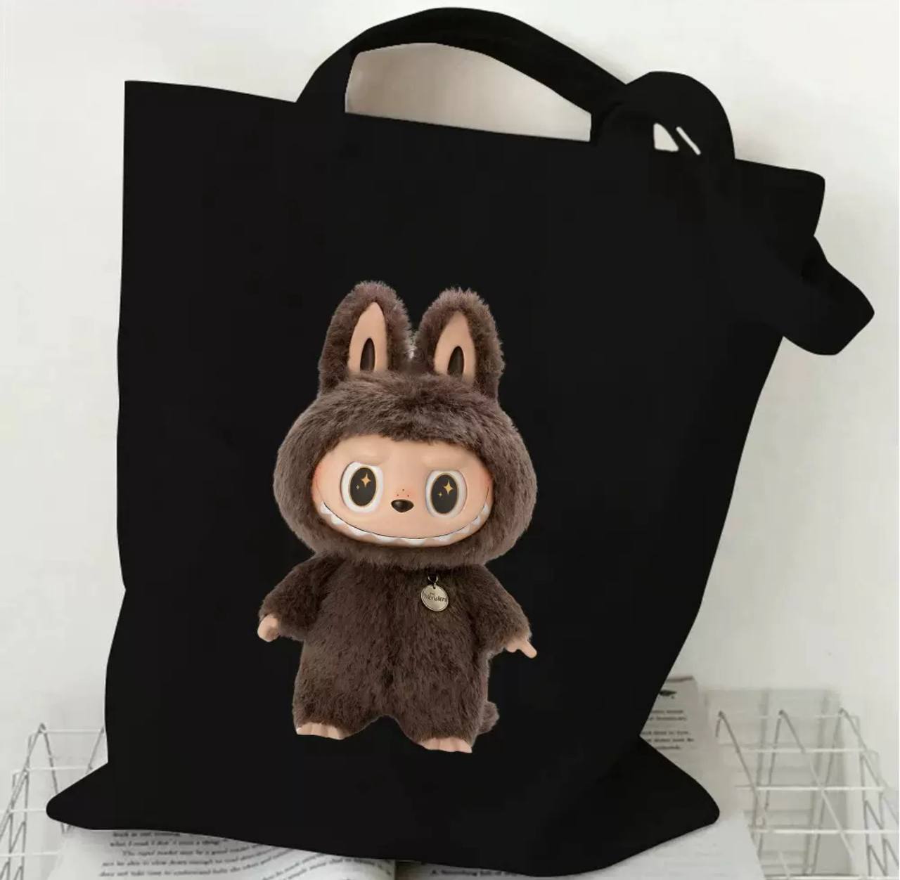 Labubu Black Shopper Bag