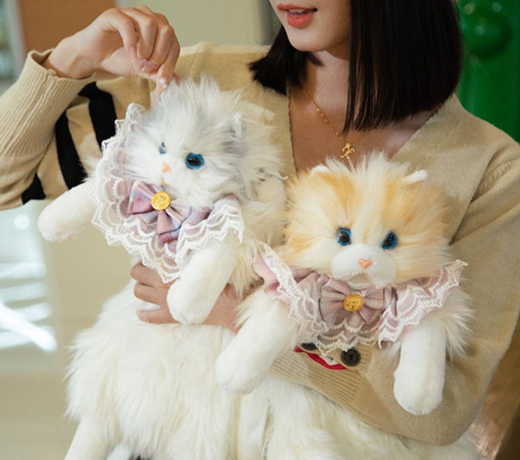 Soft plush backpack in the shape of a cat