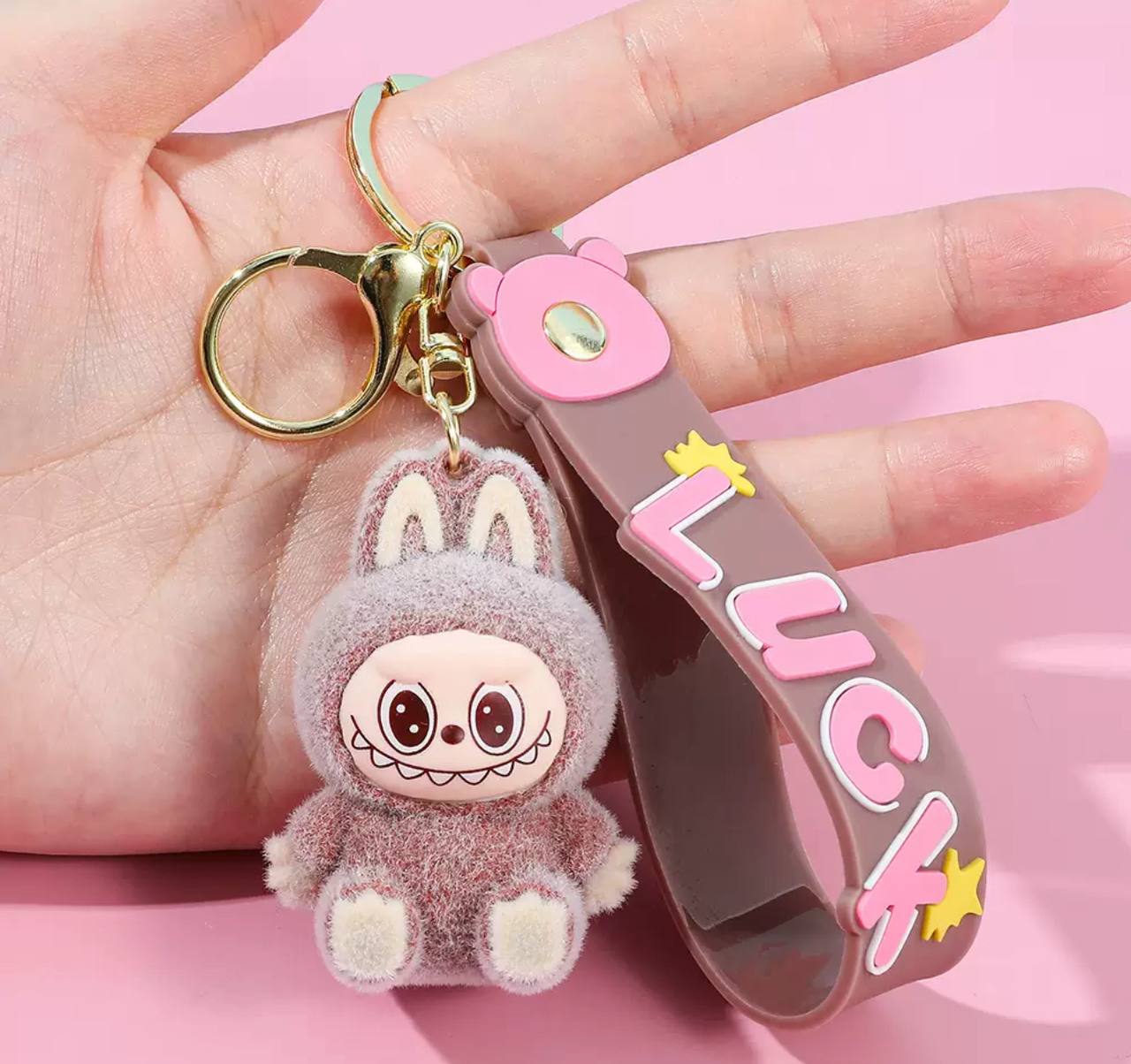 Labubu Sitting Brown Keychain