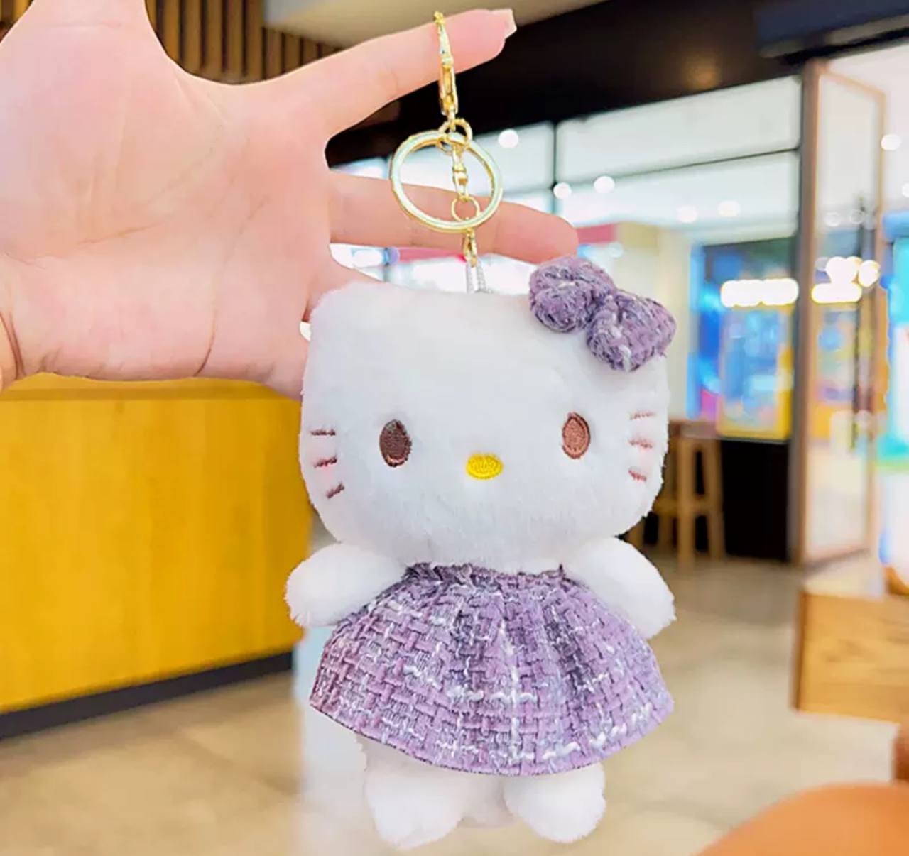Soft plush keychain toy "Kitti" in Purple