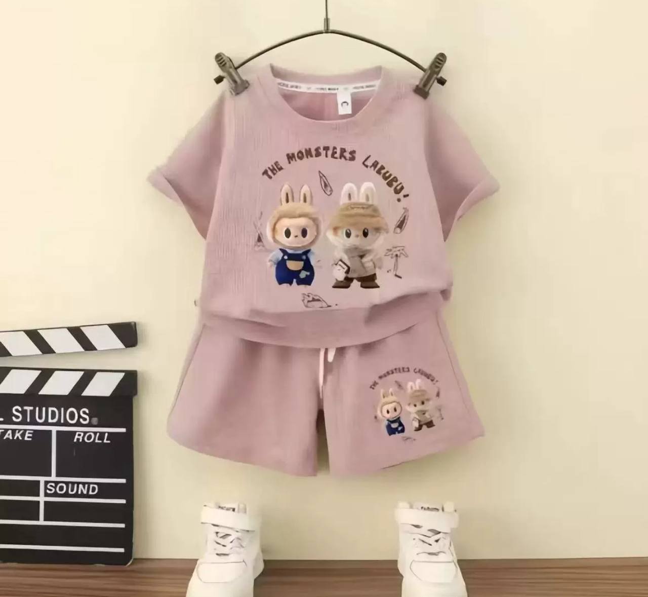 Kids' Labubu Costume (T-Shirt + Shorts) Pink