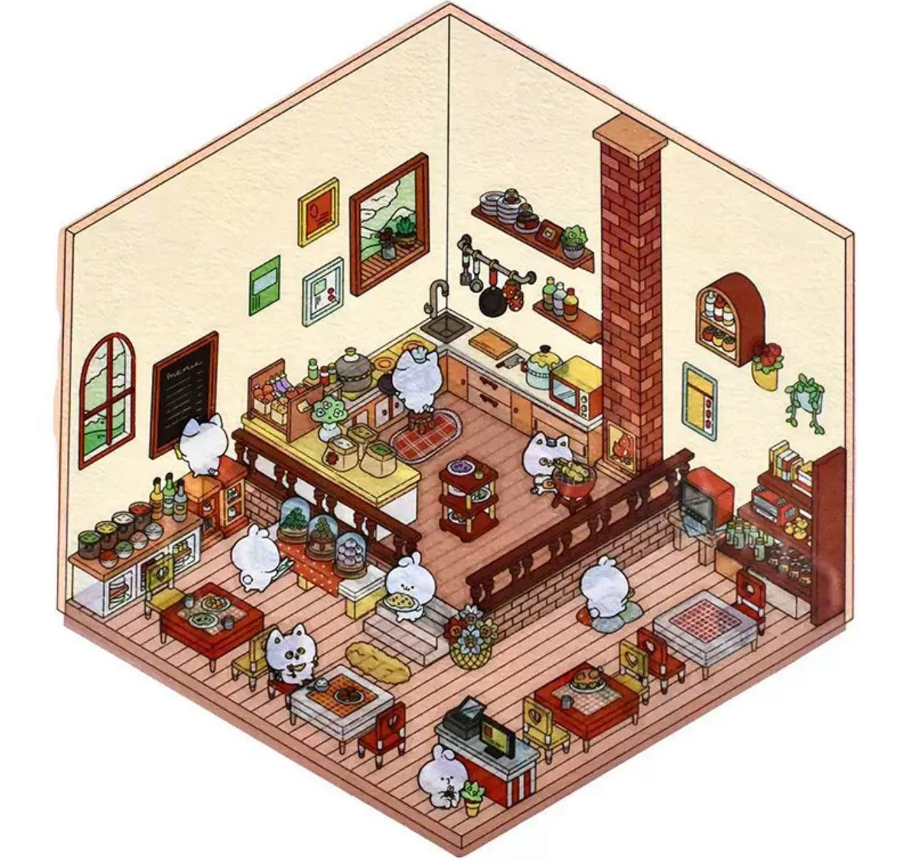 DIY Rumbox 3D Sticker Set "Create Your Room" Restaurant