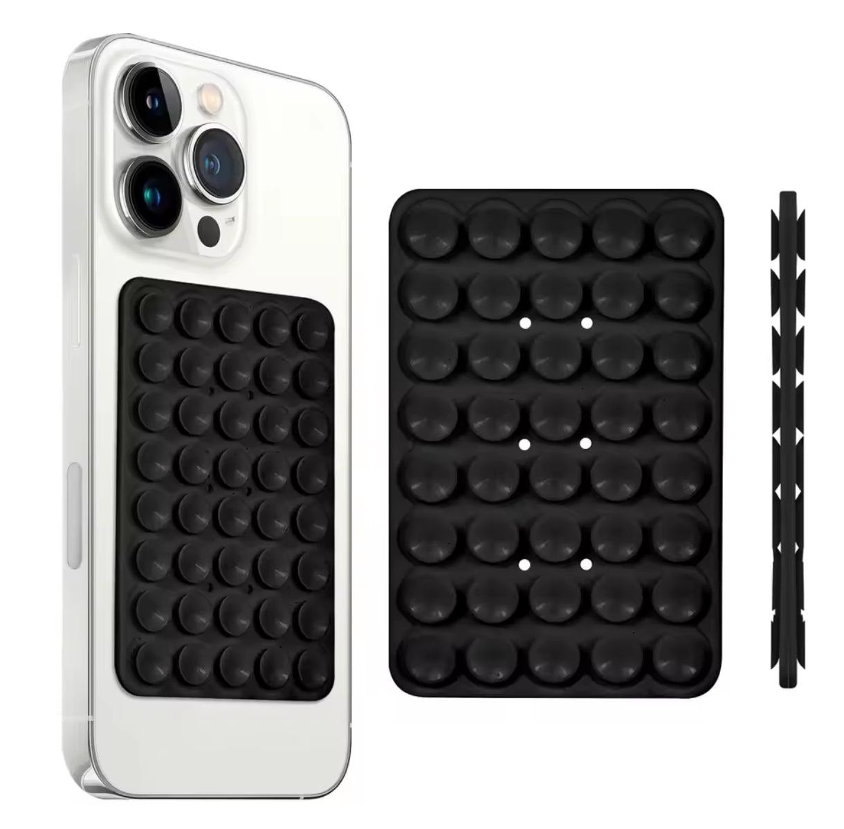 Universal Phone Holder with Suction Cups – Black