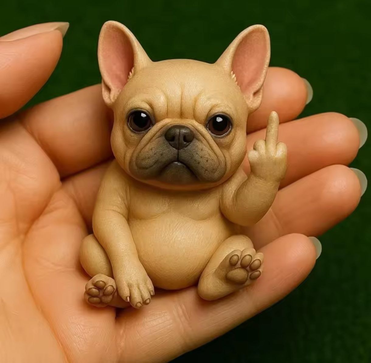 Dog figure with finger