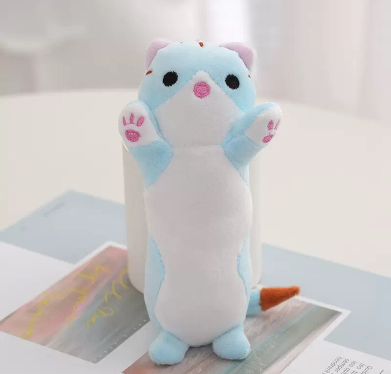 Blue Cat Baton Plush Keychain Toy